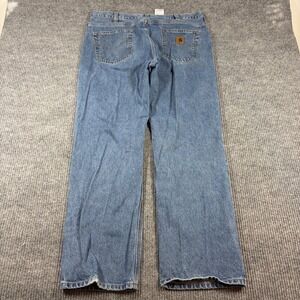 Carhartt Jeans Men's 38x32 Loose Fit Denim Cotton Outdoors Workwear Blue Collar